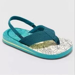 NWT Cat & Jack Shawn Teal Slip-On Flip Flip Sandals